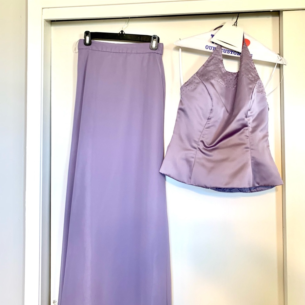 Periwinkle, 2 piece bridesmaid dress.